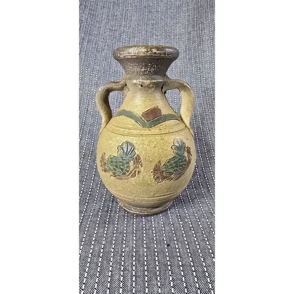 Small Clay Chiminea Vintage Terracotta Mini Tea Light Votive Tabletop Art